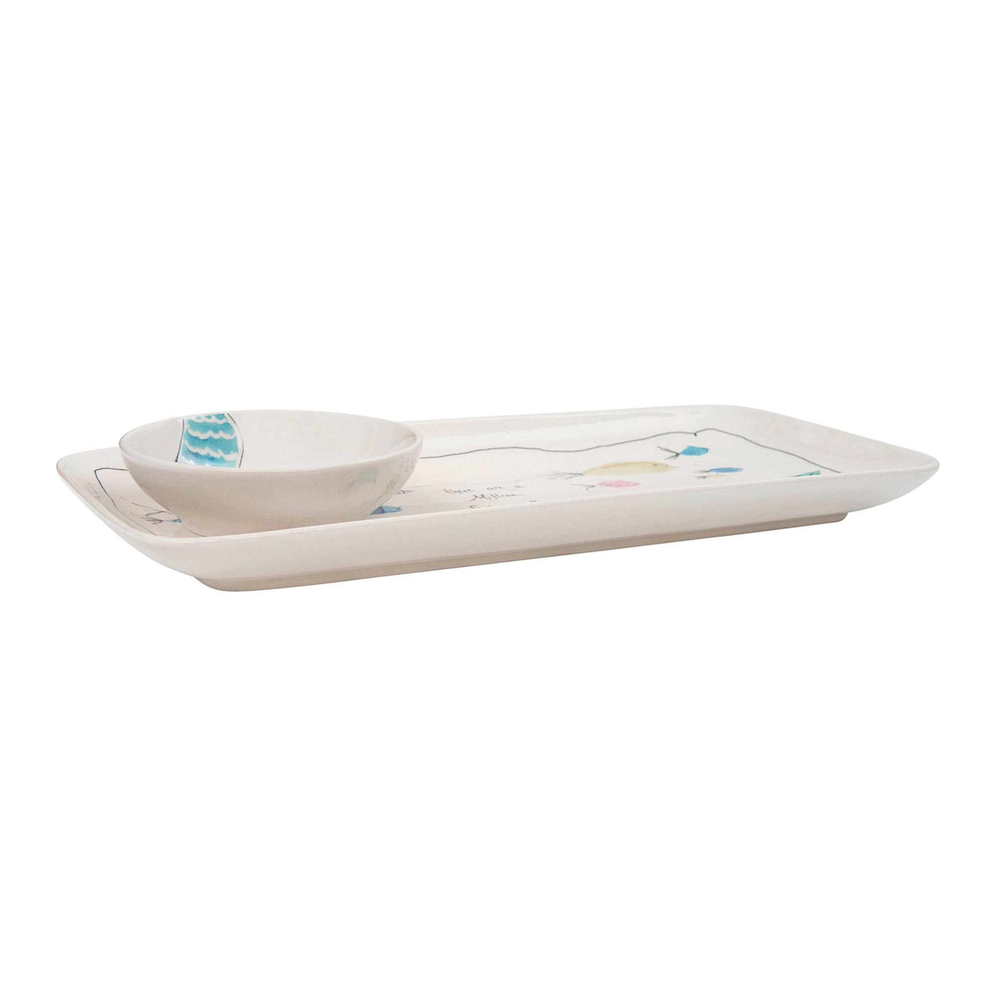 Hello Honey® Fish in the Sea Stoneware Rectangular Plate & Bowl Set